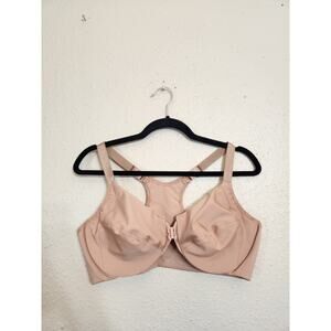 Glamorise‎ Womens Beige Full Coverage Front Closure Smoothing T-Shirt Bra 40C